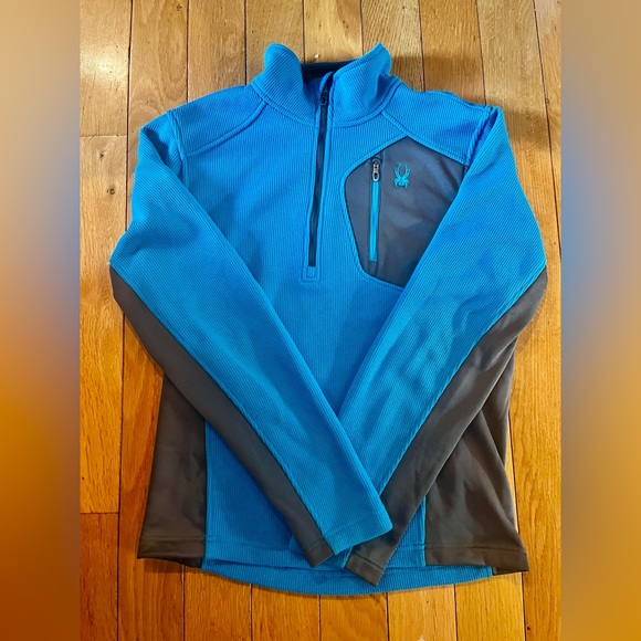Spyder Blue and Gray Fleece Jacket/Pullover - Picture 1 of 3
